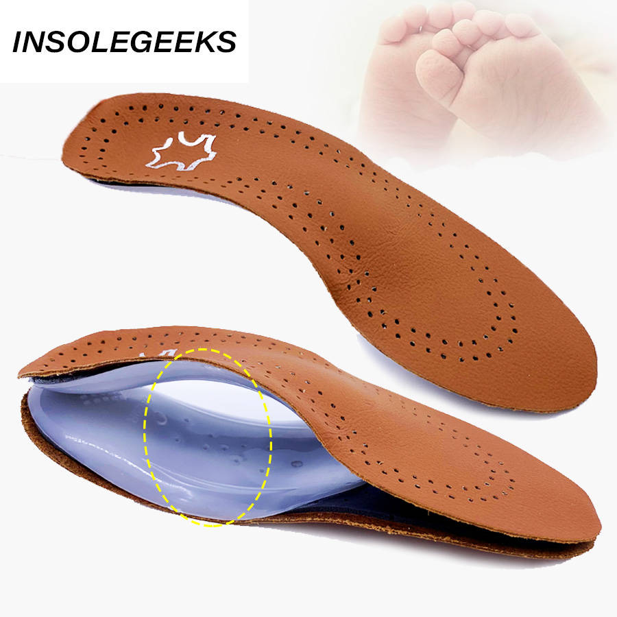 Leather Kids Orthopedic Insoles for Children Shoes Flat Foot Arch Support Orthotic Pads corrigibil Health Feet Care Insole