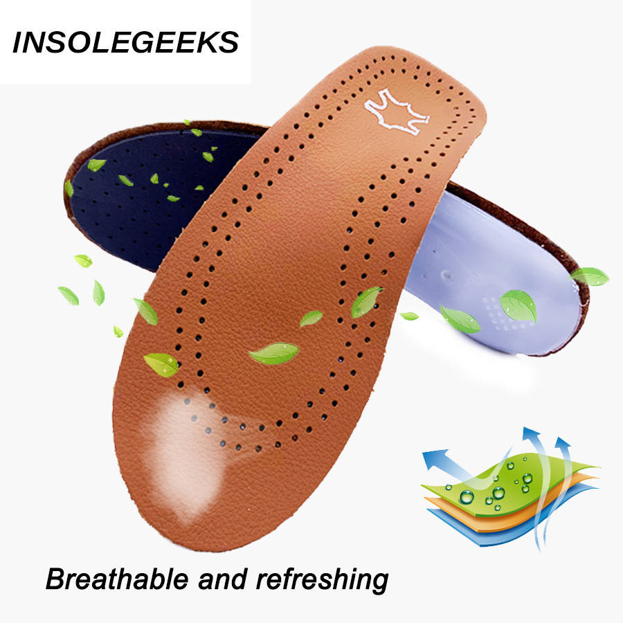 Leather Kids Orthopedic Insoles for Children Shoes Flat Foot Arch Support Orthotic Pads corrigibil Health Feet Care Insole