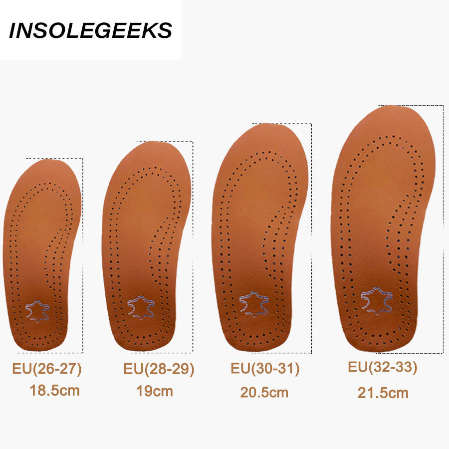 Leather Kids Orthopedic Insoles for Children Shoes Flat Foot Arch Support Orthotic Pads corrigibil Health Feet Care Insole