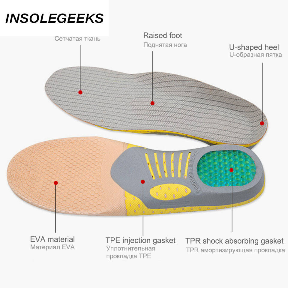 Orthopedic Insoles for flat foot Health Sole Pad Shoes insert Arch Support pad PVC Orthotics for plantar fasciitis Feet Care