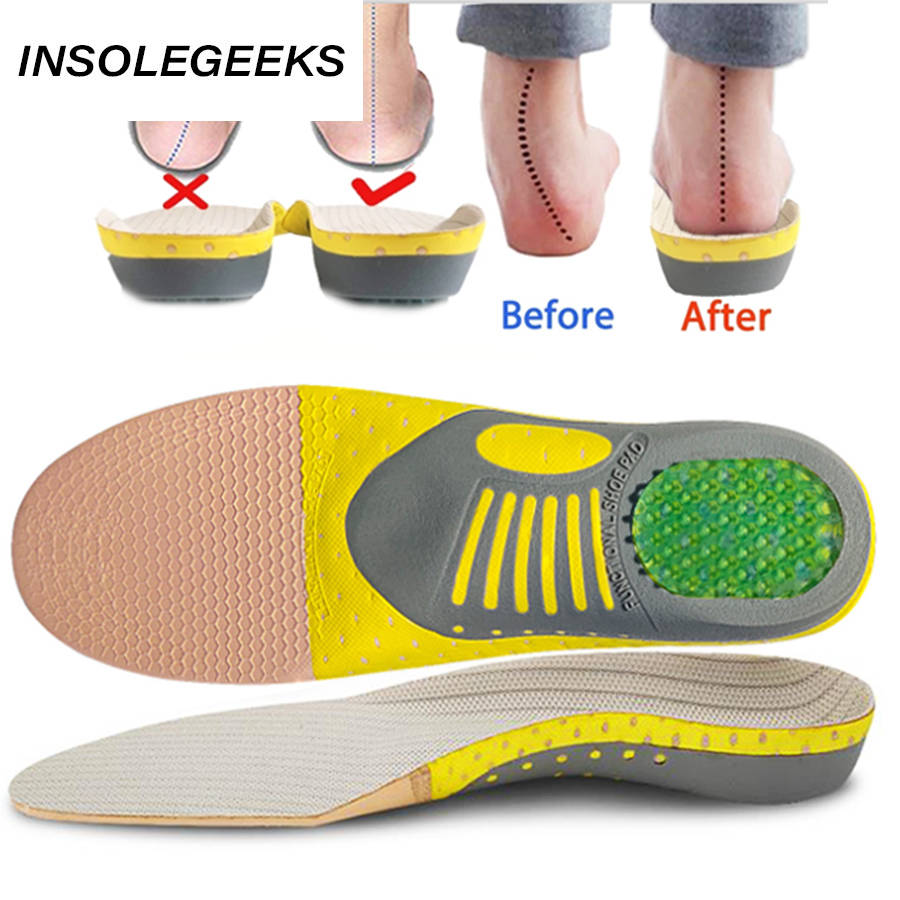 Orthopedic Insoles for flat foot Health Sole Pad Shoes insert Arch Support pad PVC Orthotics for plantar fasciitis Feet Care