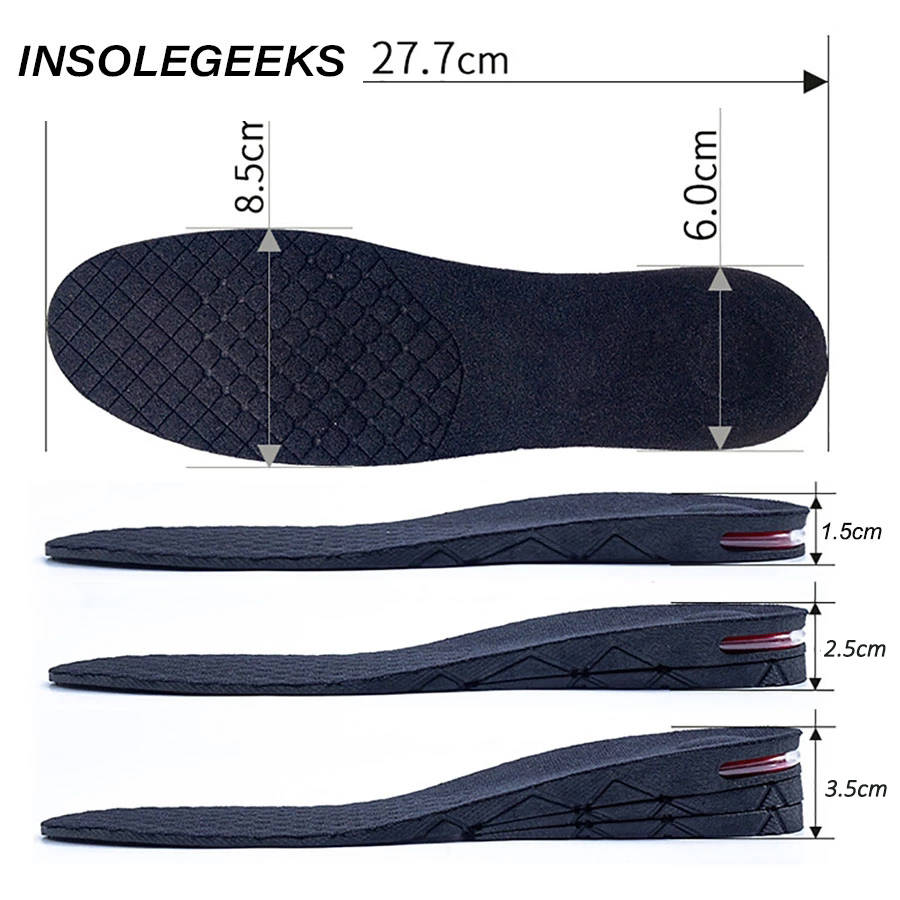 1.5-3.5cm Height Increase Insole Cushion Height Lift Adjustable Cut Shoe Heel Insert Taller Women Men Unisex Quality Foot Pads