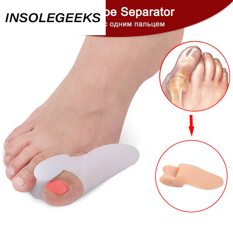 Toe Separators Protectors Pain Relieve Hallux Valgus Orthopedic Insoles Feet Care Soft Silicone Shoe Pad Silicone Toe Pads