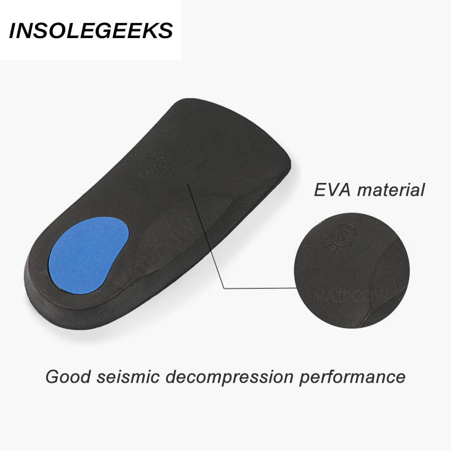 EVA Flat Foot Orthotics insole Arch Support Half Shoe Pad Orthopedic Insoles Foot Care for Men and Women