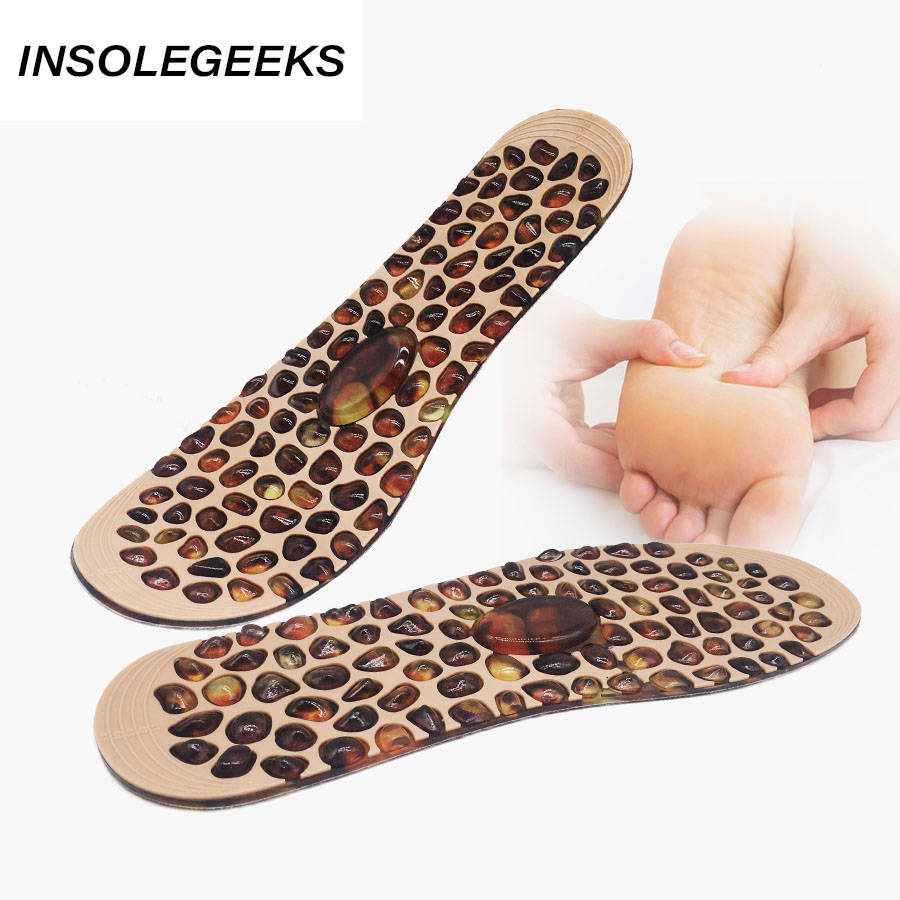 Unisex Foot Massage Insole Soft Rubber Cobblestone Therapy Acupressure Pad For Shoes Heated Feet Massager Insoles