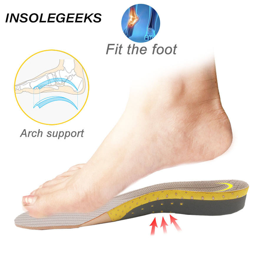 PVC Orthopedic Insoles orthotics Insole for Flat Foot 3D Arch Support Health Sole Pad for plantar fasciitis Feet Care