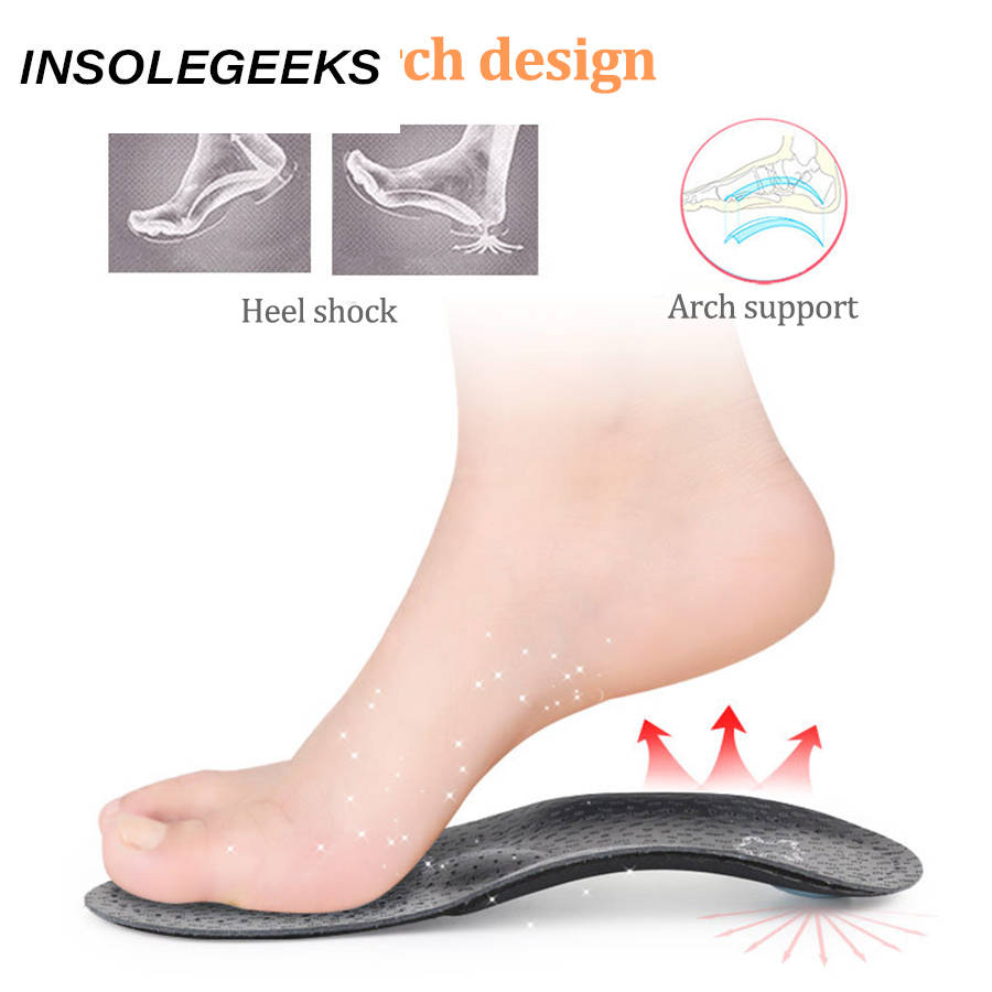 High quality Leather orthotic insole for Flat Feet Arch Support orthopedic shoes sole Insoles for feet men and women OX Leg