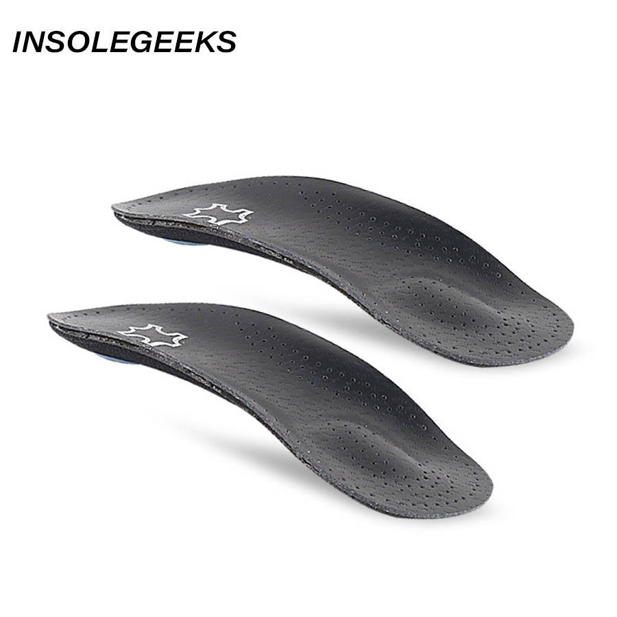 Leather orthotic insole for Flat Feet Arch Support 3/4 length orthopedic shoes sole Insoles for feet men and women foot care