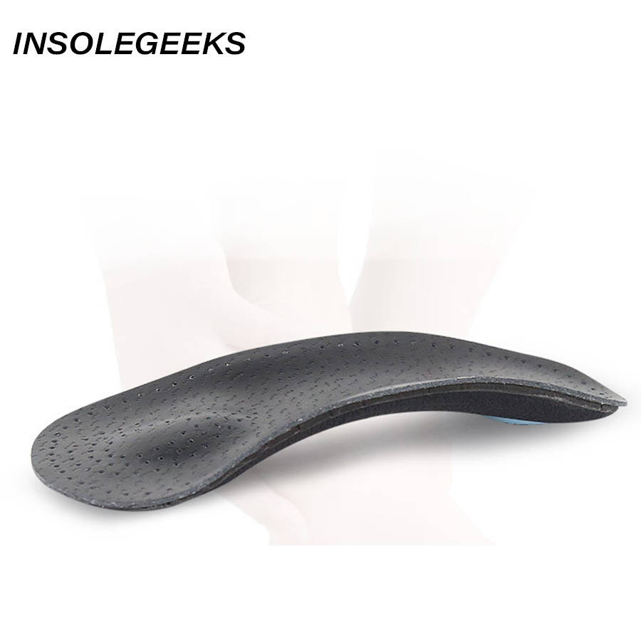 3/4 length Leather orthotic insole for Flat Feet Arch Support orthopedic shoes sole Insoles for feet men and women foot care