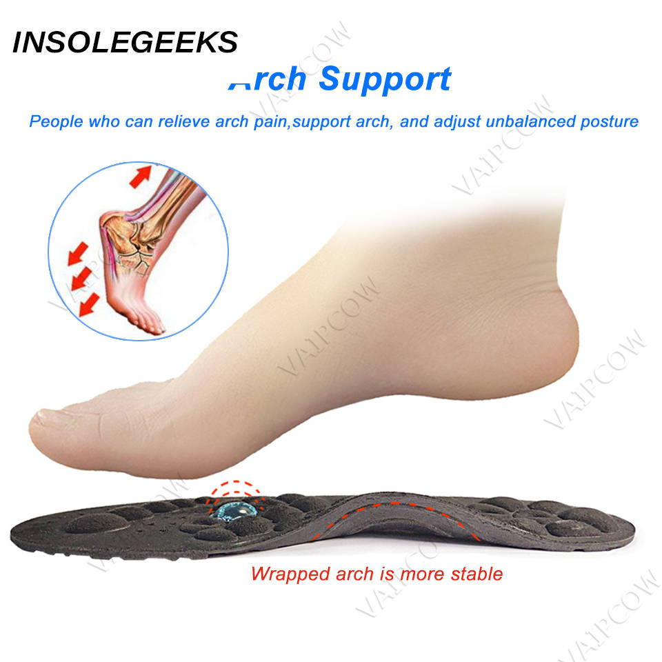 Premium Orthopedic Magnetic Therapy Insoles Arch Support Shoes Pads Magnet Soft Rubber Health Therapy Acupuncture Insoles