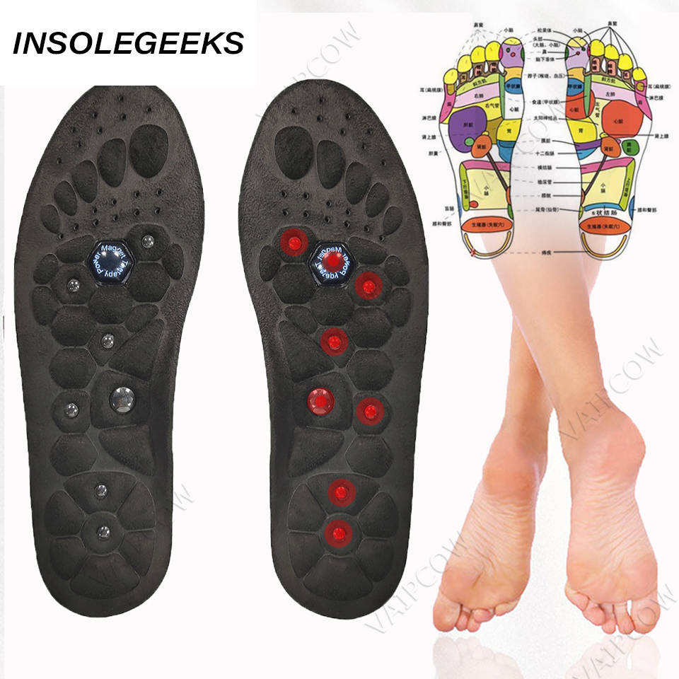 Premium Orthopedic Magnetic Therapy Insoles Arch Support Shoes Pads Magnet Soft Rubber Health Therapy Acupuncture Insoles