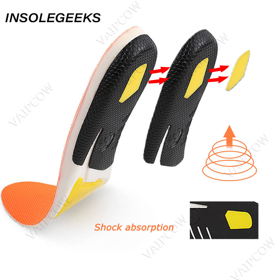 Orthotic Sport insoles orthopedic arch support Shock Absorption Running Stable Fixed heel Foot Pain Relief Inner Sole for Shoes