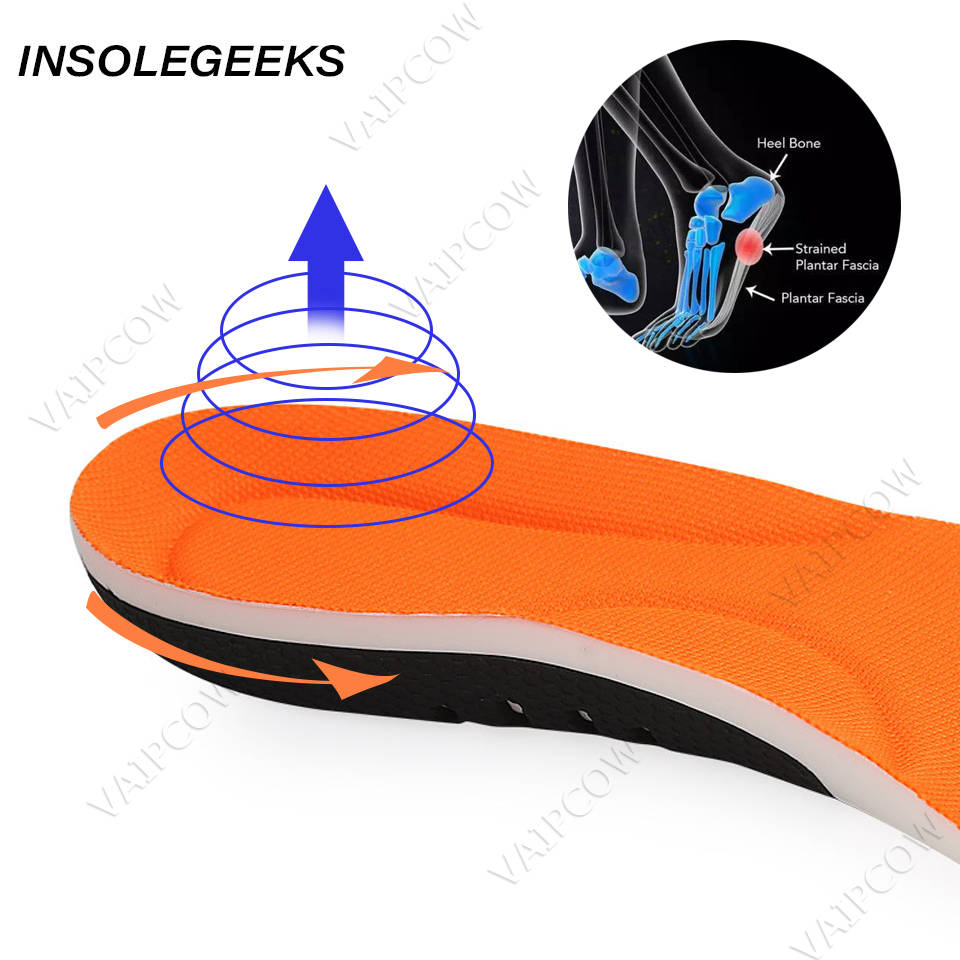 Orthotic Sport insoles orthopedic arch support Shock Absorption Running Stable Fixed heel Foot Pain Relief Inner Sole for Shoes