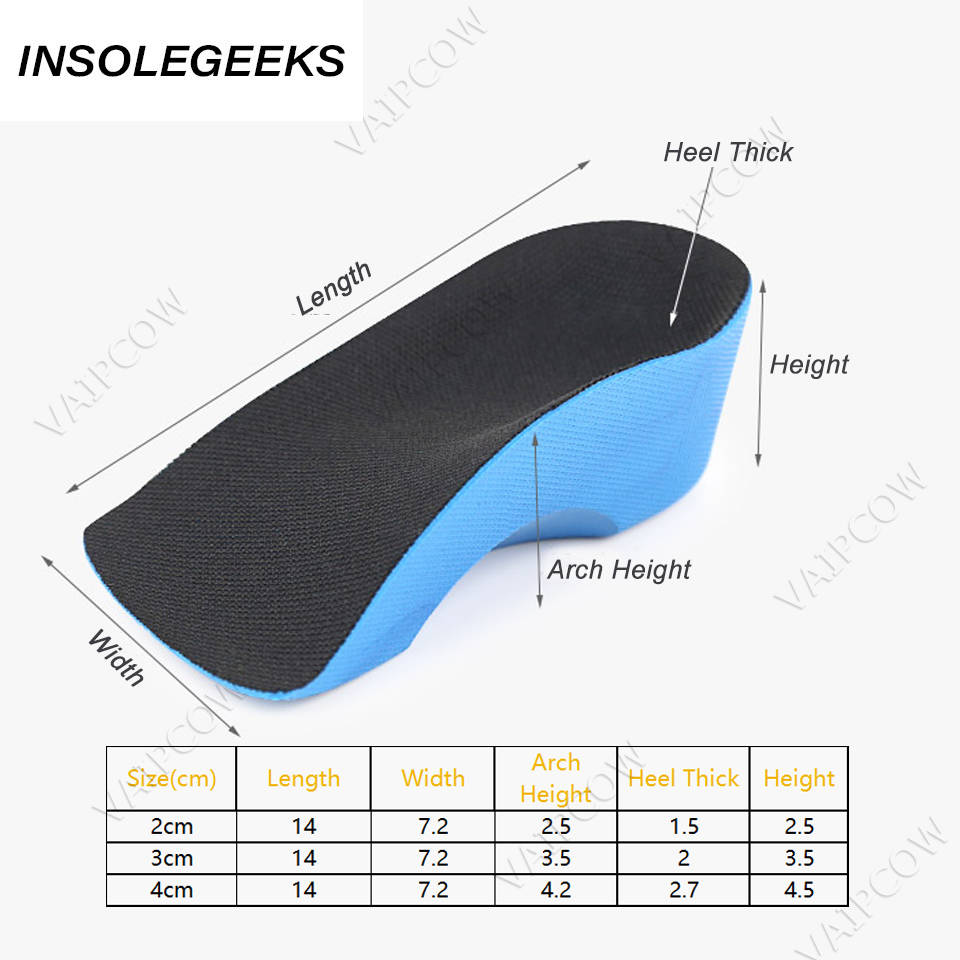 Unisex Height Increase Insole Elevator insoles 2/3/4cm Height Lift Shoe Heel Cushion Insert Taller Heel Pad Foot Pads