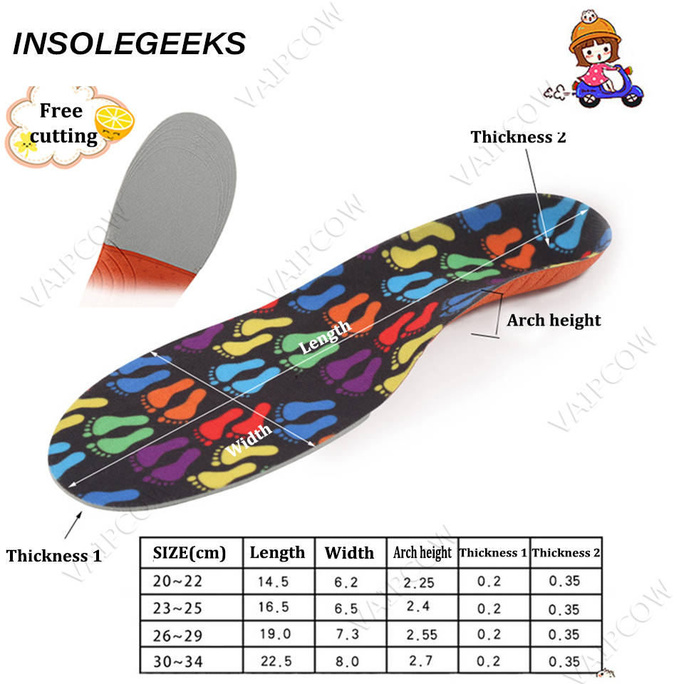 New Kids Orthopedic insoles for Children Flat Foot Arch Support Orthotic Pads corrigibil Health Feet Care insoles Orthopedic