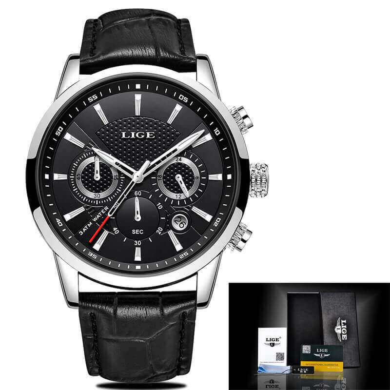 LIGE 2020 New Watch Men Fashion Sport Quartz Clock Mens Watches Brand Luxury Leather Business Waterproof Watch Relogio Masculino